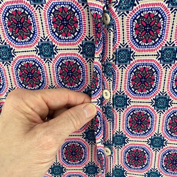 Chicos Dress Womens 4 US 20 Plus Pink Multi Medallion Print Shirt Knee Stretch - Picture 5 of 10